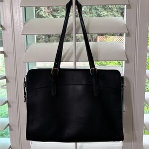 Ecosusi Black Leather Tote Bag